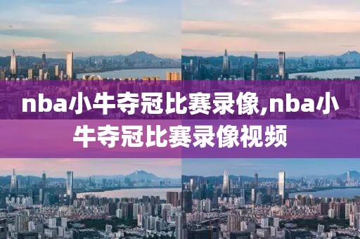 nba小牛夺冠比赛录像,nba小牛夺冠比赛录像视频